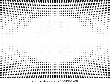 Abstract halftone wave dotted background. Halftone twisted grunge pattern, dot, circle.  Vector modern optical halftone pop art texture for poster, business card, cover, label mock-up, sticker layout