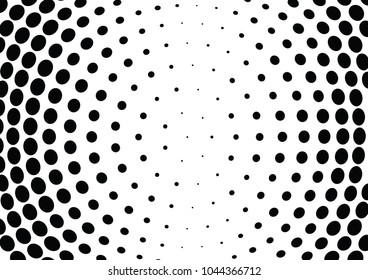 Abstract halftone wave dotted background. Halftone twisted grunge pattern, dot, circle.  Vector modern optical halftone pop art texture for poster, business card, cover, label mock-up, sticker layout