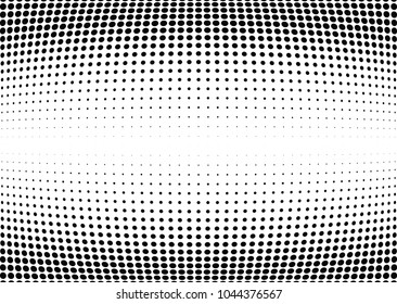 Abstract halftone wave dotted background. Halftone twisted grunge pattern, dot, circle.  Vector modern optical halftone pop art texture for poster, business card, cover, label mock-up, sticker layout