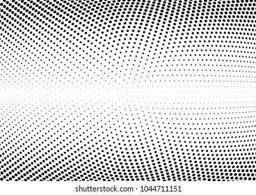 Abstract halftone wave dotted background. Halftone twisted grunge pattern, dot, circle.  Vector modern optical halftone pop art texture for poster, business card, cover, label mock-up, sticker layout