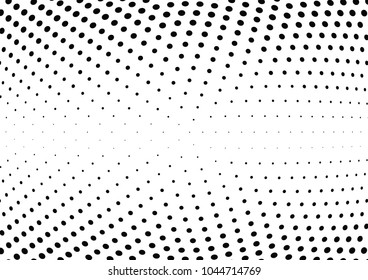 Abstract halftone wave dotted background. Halftone twisted grunge pattern, dot, circle.  Vector modern optical halftone pop art texture for poster, business card, cover, label mock-up, sticker layout