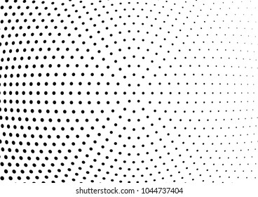 Abstract halftone wave dotted background. Halftone twisted grunge pattern, dot, circle.  Vector modern optical halftone pop art texture for poster, business card, cover, label mock-up, sticker layout