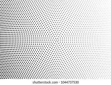Abstract halftone wave dotted background. Halftone twisted grunge pattern, dot, circle.  Vector modern optical halftone pop art texture for poster, business card, cover, label mock-up, sticker layout