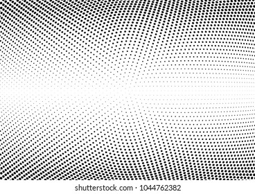 Abstract halftone wave dotted background. Halftone twisted grunge pattern, dot, circle.  Vector modern optical halftone pop art texture for poster, business card, cover, label mock-up, sticker layout