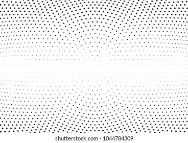 Abstract halftone wave dotted background. Halftone twisted grunge pattern, dot, circle.  Vector modern optical halftone pop art texture for poster, business card, cover, label mock-up, sticker layout