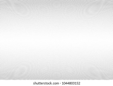 Abstract halftone wave dotted background. Halftone twisted grunge pattern, dot, circle.  Vector modern optical halftone pop art texture for poster, business card, cover, label mock-up, sticker layout