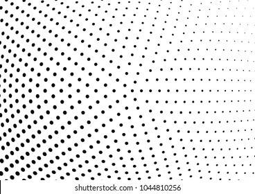 Abstract halftone wave dotted background. Halftone twisted grunge pattern, dot, circle.  Vector modern optical halftone pop art texture for poster, business card, cover, label mock-up, sticker layout