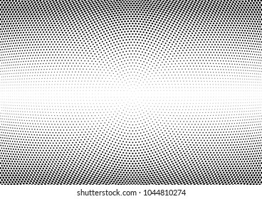 Abstract halftone wave dotted background. Halftone twisted grunge pattern, dot, circle.  Vector modern optical halftone pop art texture for poster, business card, cover, label mock-up, sticker layout