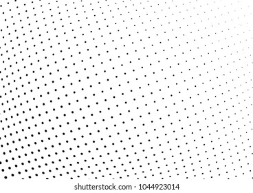 Abstract halftone wave dotted background. Halftone twisted grunge pattern, dot, circle.  Vector modern optical halftone pop art texture for poster, business card, cover, label mock-up, sticker layout