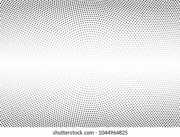 Abstract halftone wave dotted background. Halftone twisted grunge pattern, dot, circle.  Vector modern optical halftone pop art texture for poster, business card, cover, label mock-up, sticker layout