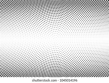 Abstract halftone wave dotted background. Halftone twisted grunge pattern, dot, circle.  Vector modern optical halftone pop art texture for poster, business card, cover, label mock-up, sticker layout