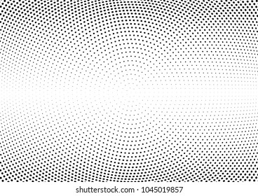 Abstract halftone wave dotted background. Halftone twisted grunge pattern, dot, circle.  Vector modern optical halftone pop art texture for poster, business card, cover, label mock-up, sticker layout