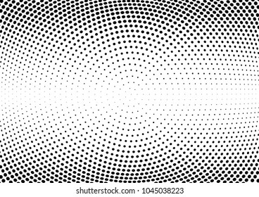 Abstract halftone wave dotted background. Halftone twisted grunge pattern, dot, circle.  Vector modern optical halftone pop art texture for poster, business card, cover, label mock-up, sticker layout