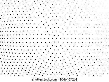 Abstract halftone wave dotted background. Halftone twisted grunge pattern, dot, circle.  Vector modern optical halftone pop art texture for poster, business card, cover, label mock-up, sticker layout