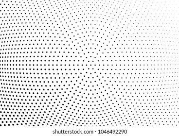 Abstract halftone wave dotted background. Halftone twisted grunge pattern, dot, circle.  Vector modern optical halftone pop art texture for poster, business card, cover, label mock-up, sticker layout