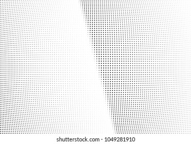 Abstract halftone wave dotted background. Halftone twisted grunge pattern, dot, circle.  Vector modern optical halftone pop art texture for poster, business card, cover, label mock-up, sticker layout