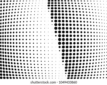 Abstract halftone wave dotted background. Halftone twisted grunge pattern, dot, circle.  Vector modern optical halftone pop art texture for poster, business card, cover, label mock-up, sticker layout