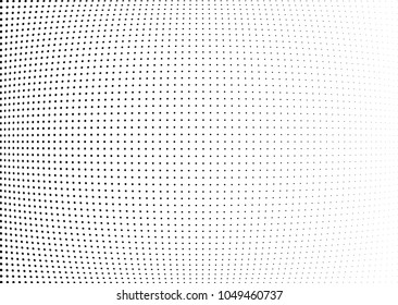 Abstract halftone wave dotted background. Halftone twisted grunge pattern, dot, circle.  Vector modern optical halftone pop art texture for poster, business card, cover, label mock-up, sticker layout