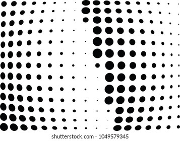 Abstract halftone wave dotted background. Halftone twisted grunge pattern, dot, circle.  Vector modern optical halftone pop art texture for poster, business card, cover, label mock-up, sticker layout