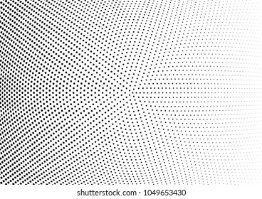 Abstract halftone wave dotted background. Halftone twisted grunge pattern, dot, circle.  Vector modern optical halftone pop art texture for poster, business card, cover, label mock-up, sticker layout