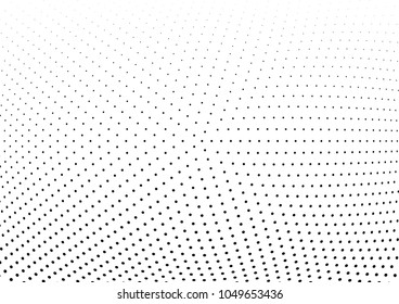 Abstract halftone wave dotted background. Halftone twisted grunge pattern, dot, circle.  Vector modern optical halftone pop art texture for poster, business card, cover, label mock-up, sticker layout