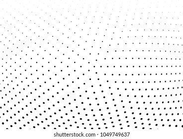 Abstract halftone wave dotted background. Halftone twisted grunge pattern, dot, circle.  Vector modern optical halftone pop art texture for poster, business card, cover, label mock-up, sticker layout