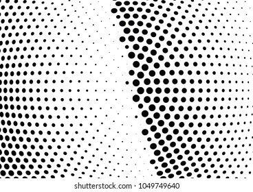 Abstract halftone wave dotted background. Halftone twisted grunge pattern, dot, circle.  Vector modern optical halftone pop art texture for poster, business card, cover, label mock-up, sticker layout