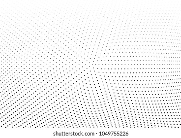 Abstract halftone wave dotted background. Halftone twisted grunge pattern, dot, circle.  Vector modern optical halftone pop art texture for poster, business card, cover, label mock-up, sticker layout