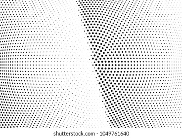 Abstract halftone wave dotted background. Halftone twisted grunge pattern, dot, circle.  Vector modern optical halftone pop art texture for poster, business card, cover, label mock-up, sticker layout