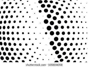 Abstract halftone wave dotted background. Halftone twisted grunge pattern, dot, circle.  Vector modern optical halftone pop art texture for poster, business card, cover, label mock-up, sticker layout