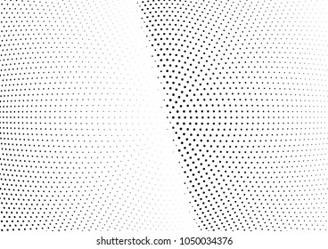 Abstract halftone wave dotted background. Halftone twisted grunge pattern, dot, circle.  Vector modern optical halftone pop art texture for poster, business card, cover, label mock-up, sticker layout