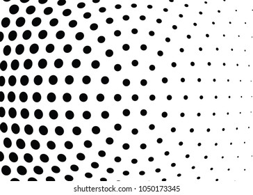 Abstract halftone wave dotted background. Halftone twisted grunge pattern, dot, circle.  Vector modern optical halftone pop art texture for poster, business card, cover, label mock-up, sticker layout