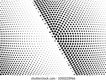 Abstract halftone wave dotted background. Halftone twisted grunge pattern, dot, circle.  Vector modern optical halftone pop art texture for poster, business card, cover, label mock-up, sticker layout