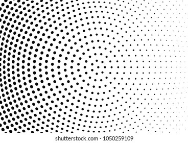 Abstract halftone wave dotted background. Halftone twisted grunge pattern, dot, circle.  Vector modern optical halftone pop art texture for poster, business card, cover, label mock-up, sticker layout