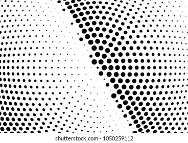 Abstract halftone wave dotted background. Halftone twisted grunge pattern, dot, circle.  Vector modern optical halftone pop art texture for poster, business card, cover, label mock-up, sticker layout