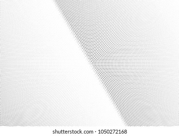 Abstract halftone wave dotted background. Halftone twisted grunge pattern, dot, circle.  Vector modern optical halftone pop art texture for poster, business card, cover, label mock-up, sticker layout