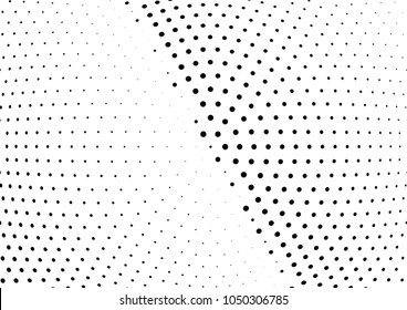 Abstract halftone wave dotted background. Halftone twisted grunge pattern, dot, circle.  Vector modern optical halftone pop art texture for poster, business card, cover, label mock-up, sticker layout