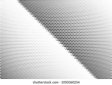 Abstract halftone wave dotted background. Halftone twisted grunge pattern, dot, circle.  Vector modern optical halftone pop art texture for poster, business card, cover, label mock-up, sticker layout