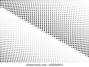 Abstract halftone wave dotted background. Halftone twisted grunge pattern, dot, circle.  Vector modern optical halftone pop art texture for poster, business card, cover, label mock-up, sticker layout