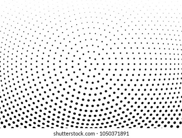 Abstract halftone wave dotted background. Halftone twisted grunge pattern, dot, circle.  Vector modern optical halftone pop art texture for poster, business card, cover, label mock-up, sticker layout