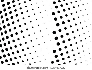 Abstract halftone wave dotted background. Halftone twisted grunge pattern, dot, circle.  Vector modern optical halftone pop art texture for poster, business card, cover, label mock-up, sticker layout