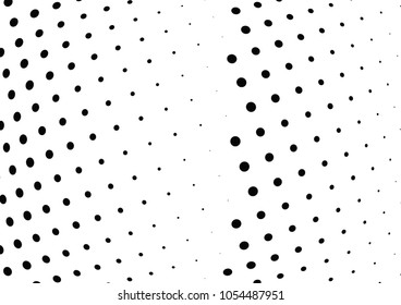 Abstract halftone wave dotted background. Halftone twisted grunge pattern, dot, circle.  Vector modern optical halftone pop art texture for poster, business card, cover, label mock-up, sticker layout
