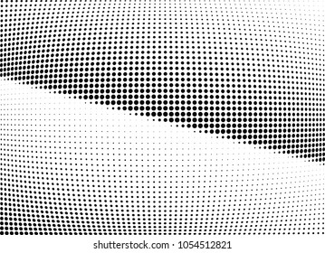 Abstract halftone wave dotted background. Halftone twisted grunge pattern, dot, circle.  Vector modern optical halftone pop art texture for poster, business card, cover, label mock-up, sticker layout