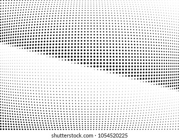 Abstract halftone wave dotted background. Halftone twisted grunge pattern, dot, circle.  Vector modern optical halftone pop art texture for poster, business card, cover, label mock-up, sticker layout