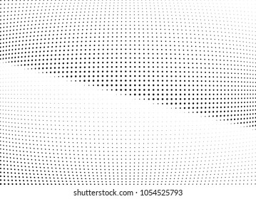 Abstract halftone wave dotted background. Halftone twisted grunge pattern, dot, circle.  Vector modern optical halftone pop art texture for poster, business card, cover, label mock-up, sticker layout