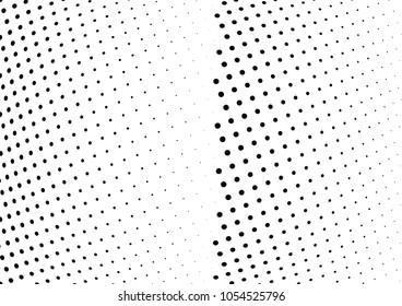 Abstract halftone wave dotted background. Halftone twisted grunge pattern, dot, circle.  Vector modern optical halftone pop art texture for poster, business card, cover, label mock-up, sticker layout