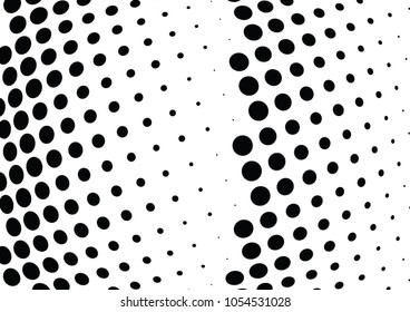 Abstract halftone wave dotted background. Halftone twisted grunge pattern, dot, circle.  Vector modern optical halftone pop art texture for poster, business card, cover, label mock-up, sticker layout