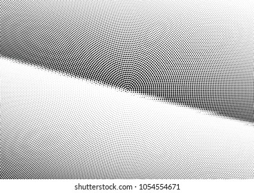 Abstract halftone wave dotted background. Halftone twisted grunge pattern, dot, circle.  Vector modern optical halftone pop art texture for poster, business card, cover, label mock-up, sticker layout