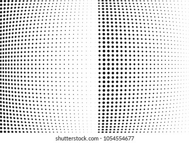 Abstract halftone wave dotted background. Halftone twisted grunge pattern, dot, circle.  Vector modern optical halftone pop art texture for poster, business card, cover, label mock-up, sticker layout