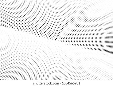 Abstract halftone wave dotted background. Halftone twisted grunge pattern, dot, circle.  Vector modern optical halftone pop art texture for poster, business card, cover, label mock-up, sticker layout